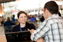 Ticket counter at airport