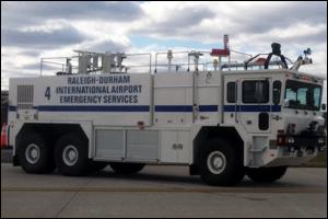 CFR-4 CFR-4 is a 2000 Oshkosh T3000 crash truck. CFR-4 holds 3000 gallons of water, 420 gallons of foam, and 450 pounds of dry chemical. Fire engineers can use a combination of these extinguishing agents through the truck’s roof turret and bumper turret which are controlled from within the truck.