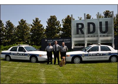 Photo of police vehicles at RDU