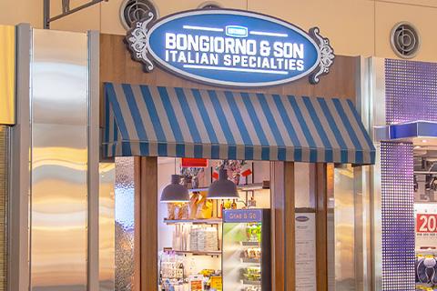 The storefront of Bongiorno & Son Italian Specialties in Terminal 2